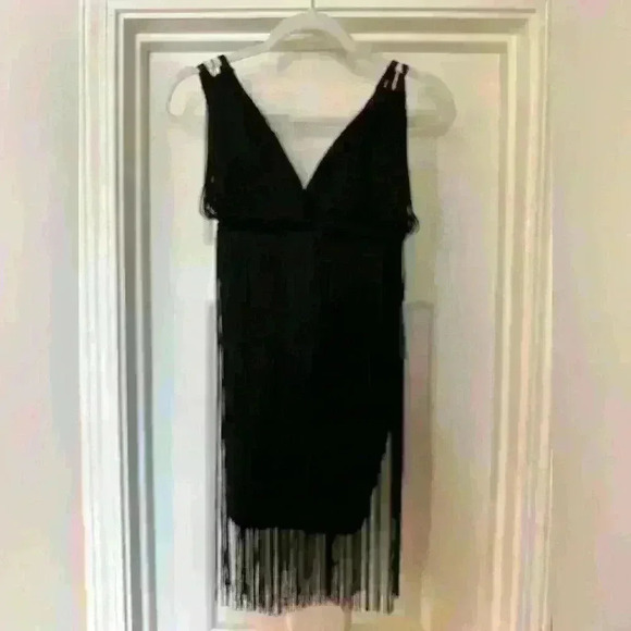 NWT- SHAKE IT OUT FRINGE BANDAGE MINI DRESS -XS - Picture 7 of 13